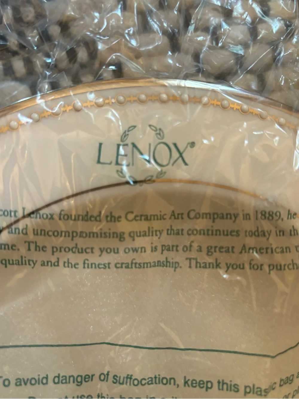 Lenox Pearl Platinum Bone China 9” Soup Bowl